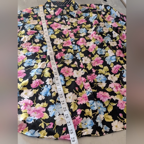 Jones New YorkJon Signature Women's Floral Button-Up Shirt, Size 2X, 100% Cotton - Picture 4 of 7